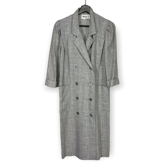 Vintage Dresses & Skirts - Vintage 90's Leslie Fay Micro Houndstooth Blazer Dress Medium